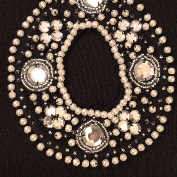 Cable & Gauge black, jeweled keyhole neckline - Picture 3 of 7